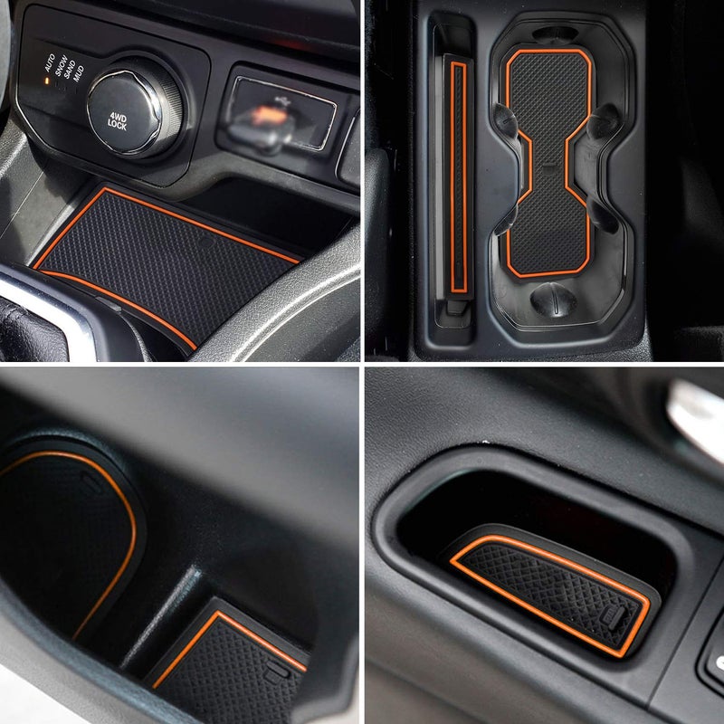 auovo Cup Holder Insert Liner Coaster Anti Dust Mats for Renegade Accessories 2018 2019 2020 2021 2022 2023 Custom Center Console Door Pads 18PCS (White) - Image 1